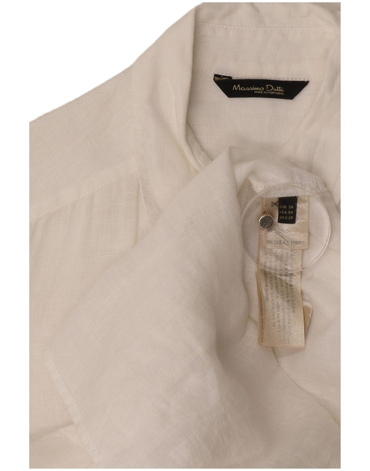 Massimo Dutti Chemise surdimensionnée pour femme EU 36 XS Lin blanc