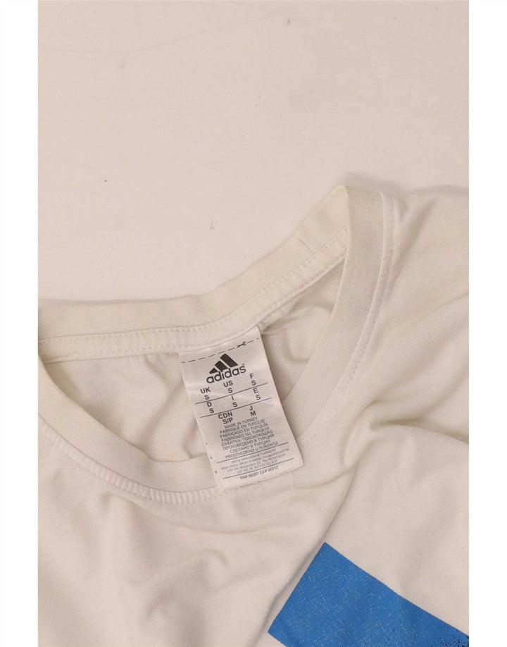 Adidas T-shirt graphique pour hommes, petit haut en coton blanc