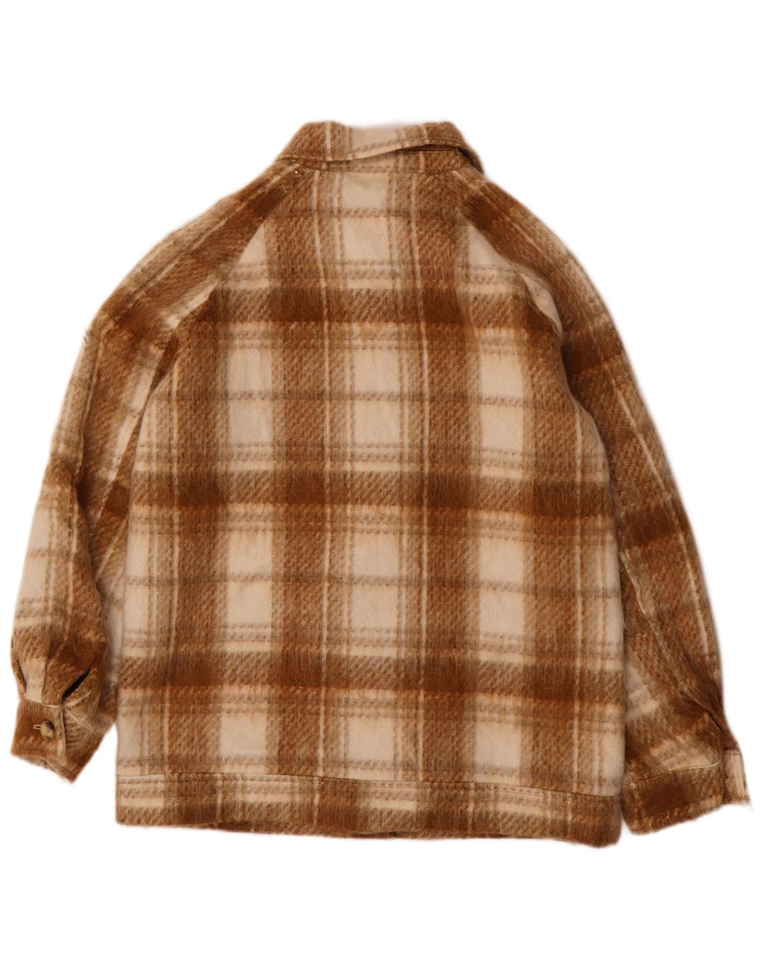 Marks & Spencer Veste utilitaire pour femme UK 8 Petit marron à carreaux en polyester