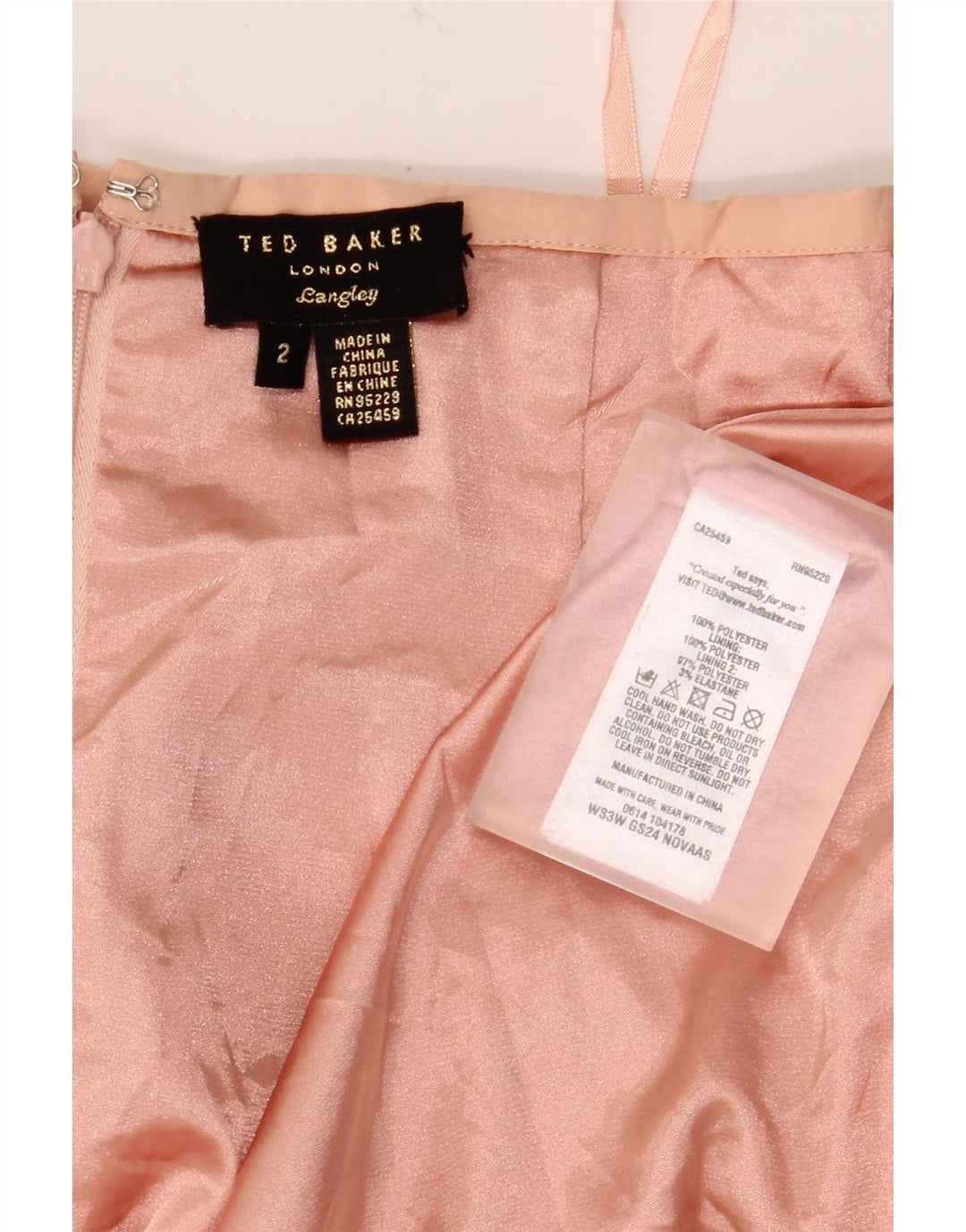 Ted Baker Jupe crayon mi-longue pour femme Taille 2 Petit W26 Rose Floral Polyester