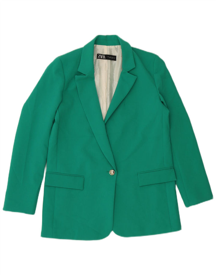 Zara Womens 1 Button Blazer Jacket UK 10 Petit Vert