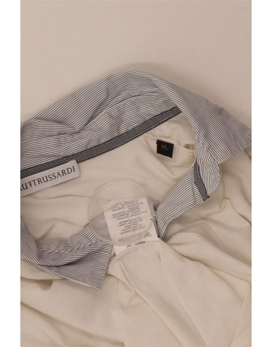 TRUSSARDI Polo de Rugby à Manches Longues pour Femme UK 18 XL Coton Blanc