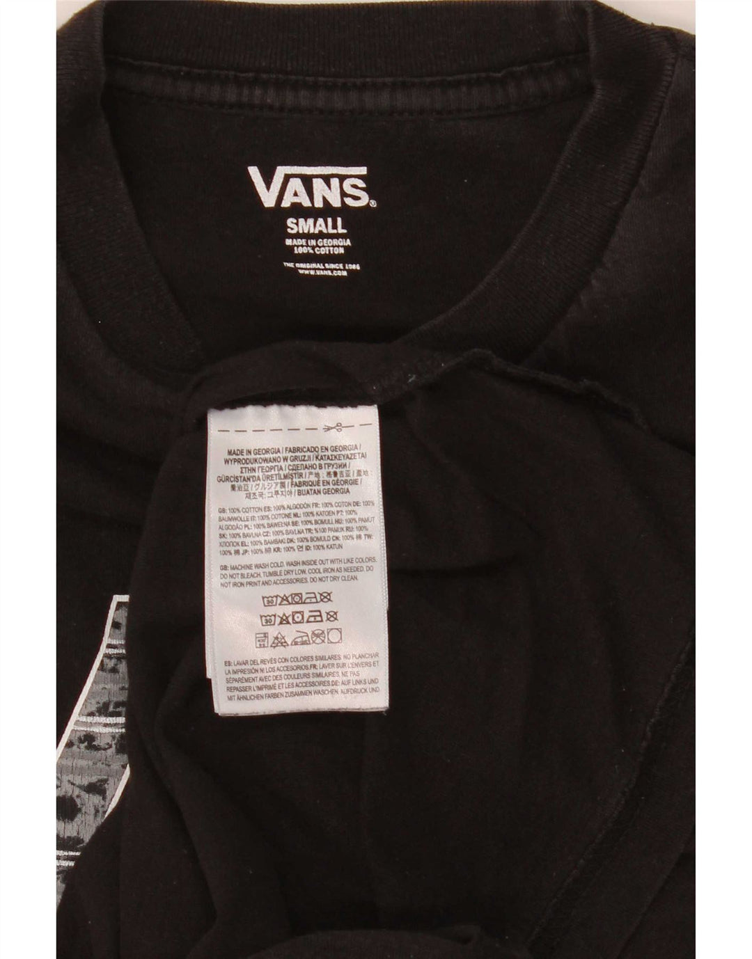 Vans Haut graphique à manches longues pour hommes, petit coton noir