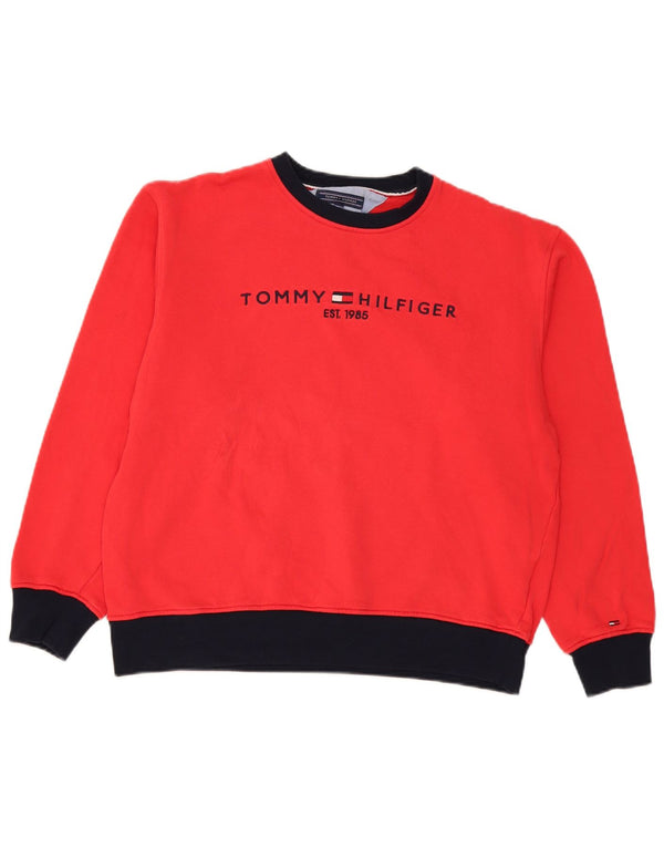Tommy Hilfiger Sweat-shirt graphique pour femme UK 18 XL Rouge Coton
