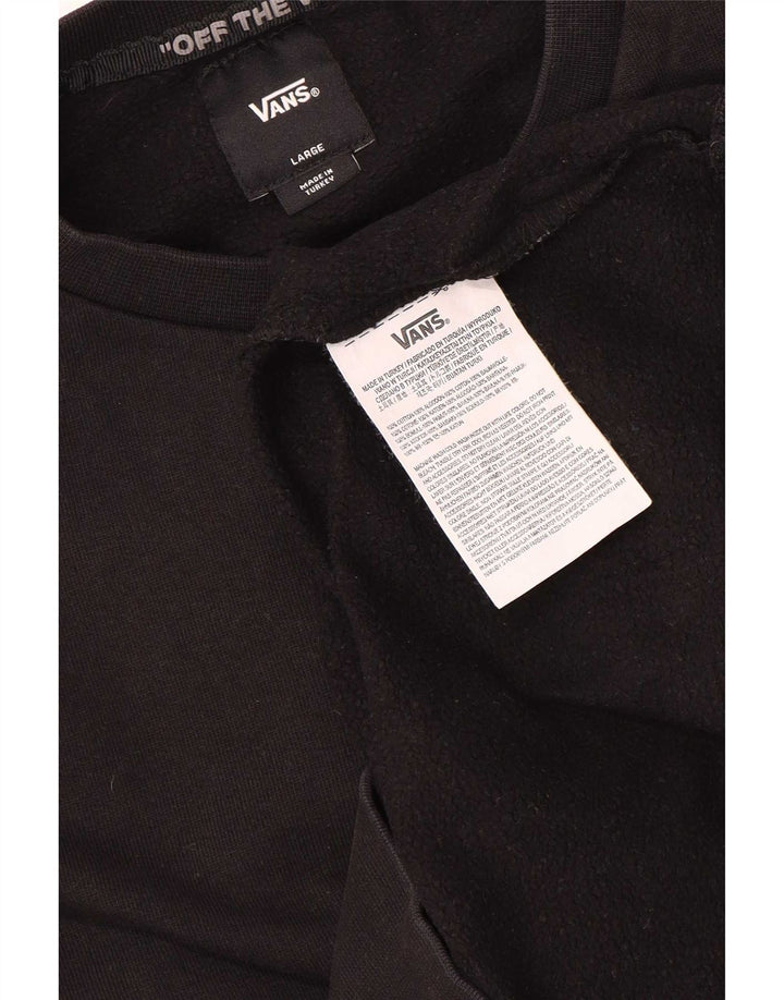 Vans Sweat-shirt graphique pour femme UK 16 Large Noir Coton