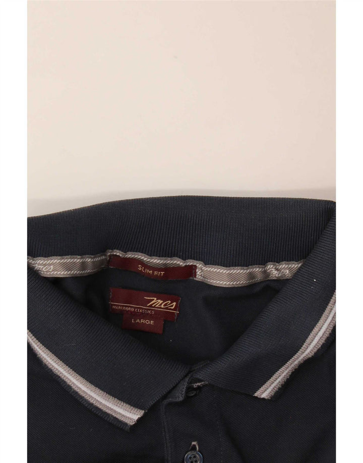 Marlboro Classics Polo Slim Fit pour Homme Bleu Marine Taille L