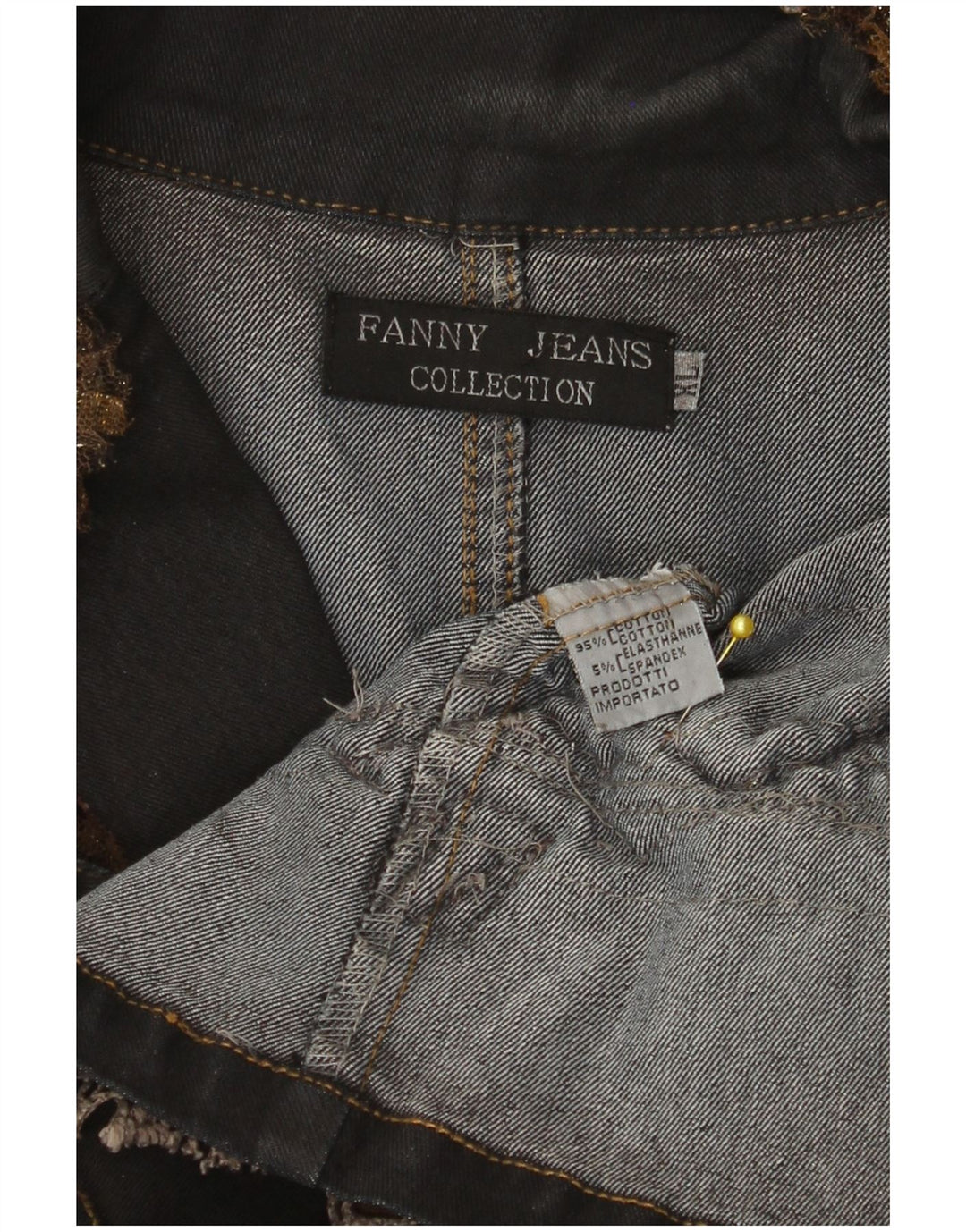 vintage Femmes 2 Bouton Denim Blazer Veste UK 18 XL Noir Colourblock