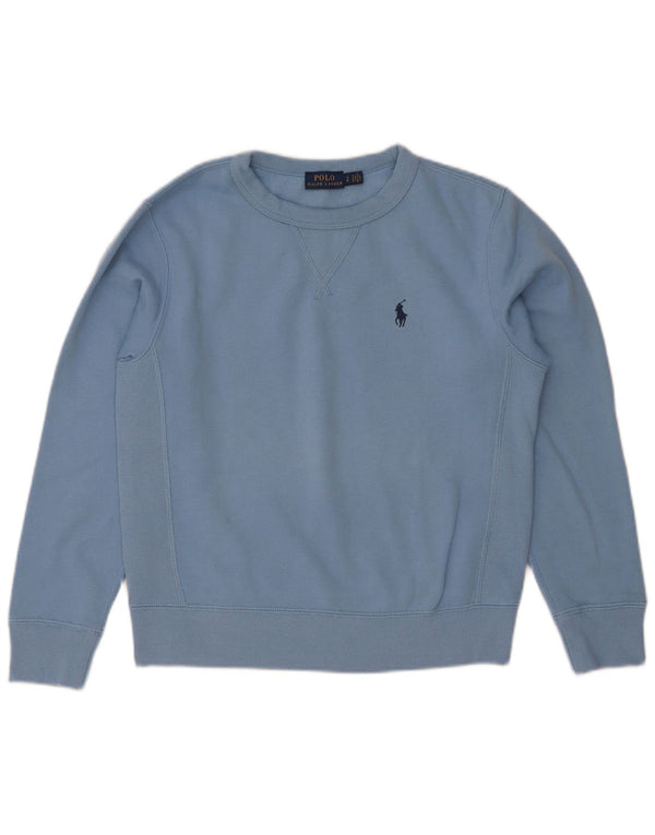 Polo Ralph Lauren Sweat-shirt pour femme UK 10 Petit coton bleu
