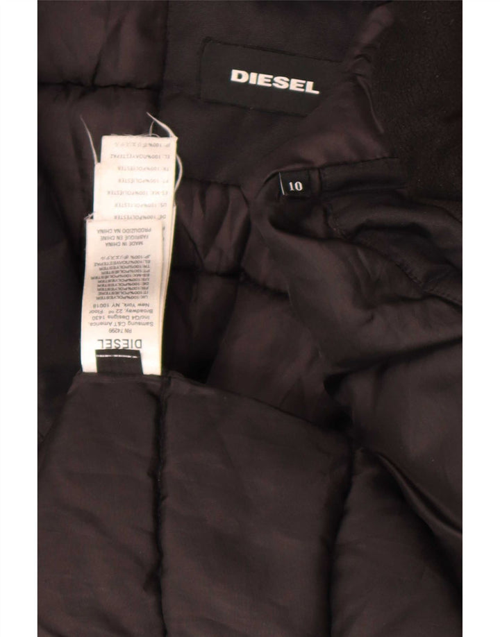Diesel Parka à capuche pour fille 9-10 ans Noir Polyester