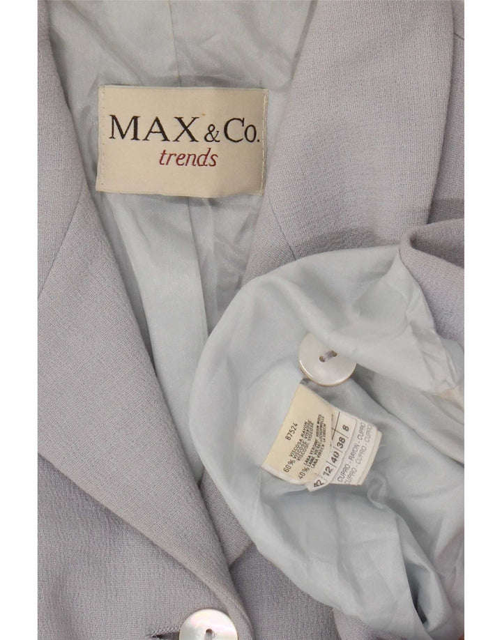 Max & Co. Veste blazer à 3 boutons pour femme UK 12 Bleu moyen Viscose
