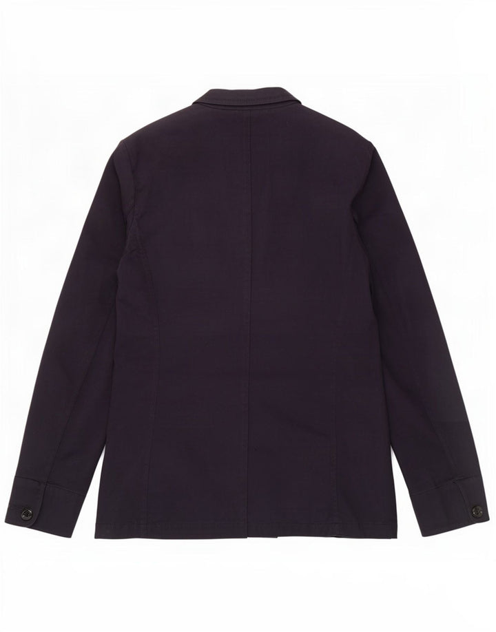 Zara Veste Blazer Double Boutonnage Homme UK 38 Bleu Marine Moyen Coton