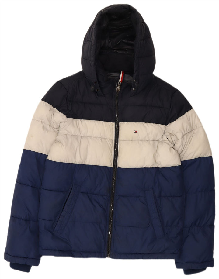 Tommy Hilfiger Veste matelassée à capuche pour homme UK 36 Small Multicolore Nylon