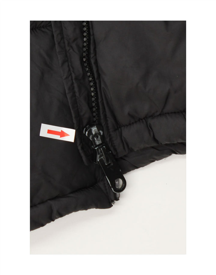 Zara Gilet rembourré à capuche pour femme UK 44 Medium Noir Polyester