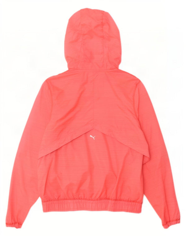 Puma Veste de survêtement à capuche graphique pour femme UK 16 Large Rose Nylon