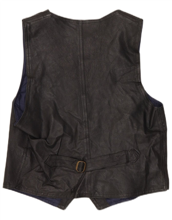 gilet en cuir homme vintage cuir noir moyen