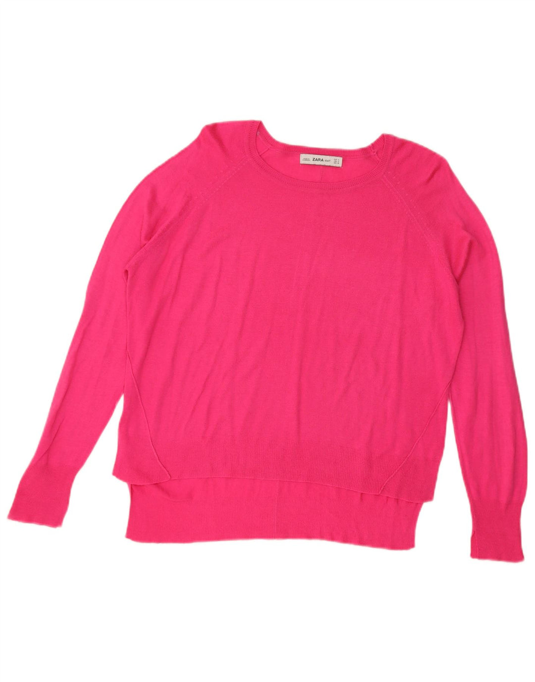 Zara Pull oversize à col bateau pour femme UK 14 Rose moyen