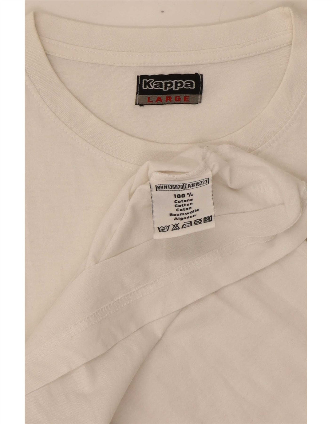 Kappa T-Shirt Graphique Homme Grand Blanc Coton