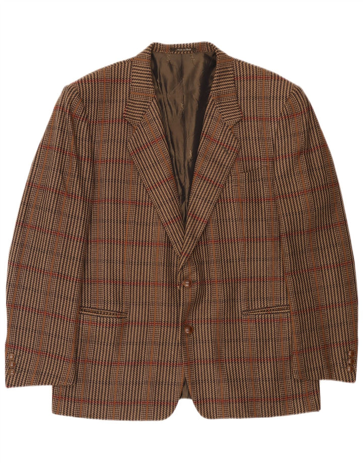 Yves Saint Laurent Veste Blazer 2 Boutons Homme IT 56 3XL Laine à Carreaux Marron