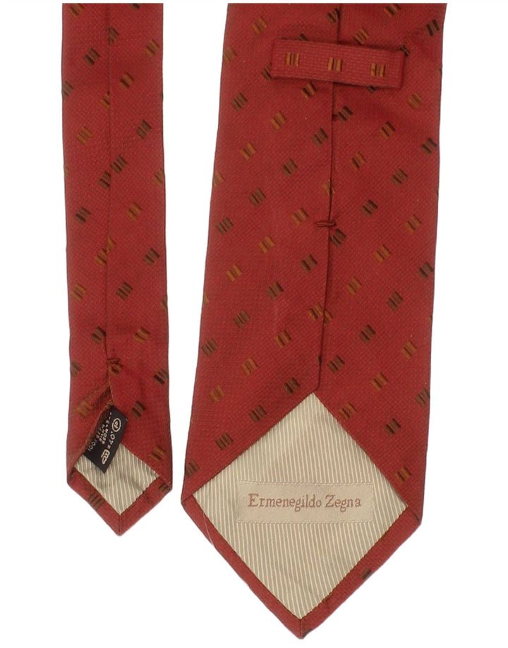 Ermenegildo Zegna Cravate Homme Taille Unique Rouge Géométrique Soie Classique