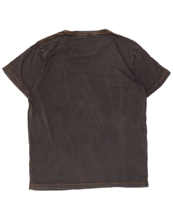 Jack & Jones Mens Graphic T-Shirt Top XL Black Cotton