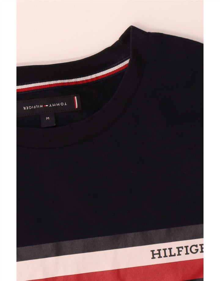 Tommy Hilfiger T-Shirt Homme Bleu Marine Rayé Coton Top