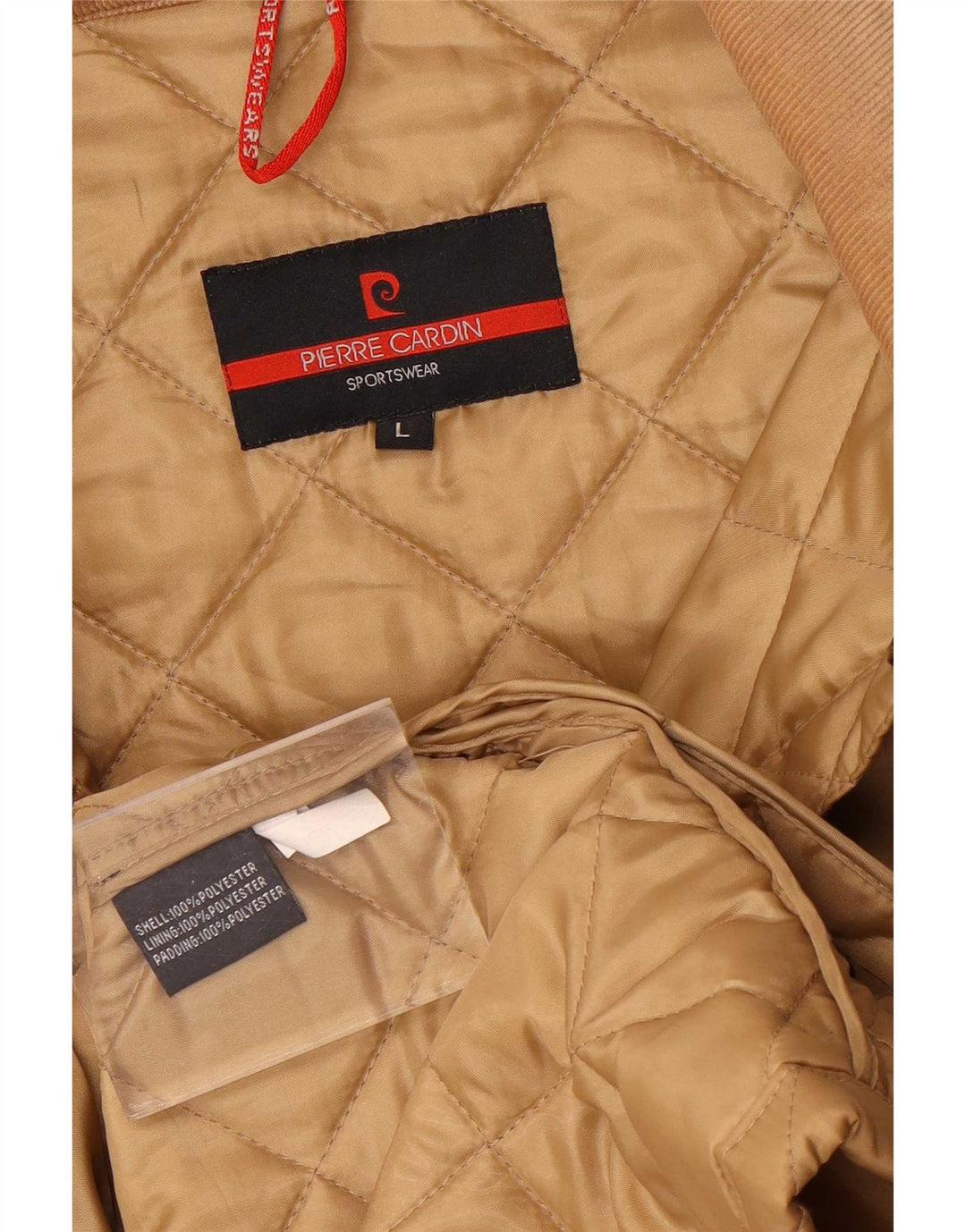 Pierre Cardin Veste matelassée pour homme UK 40 Large Beige Polyester