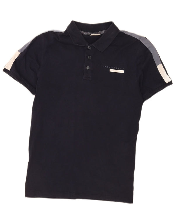 Jack & Jones Polo Homme Petit Bleu Marine Colorblock Coton