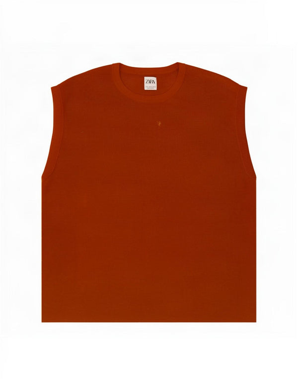 Zara Homme Débardeur XL Orange Coton