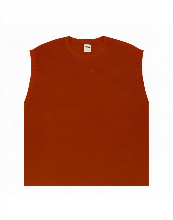 Zara Homme Débardeur XL Orange Coton
