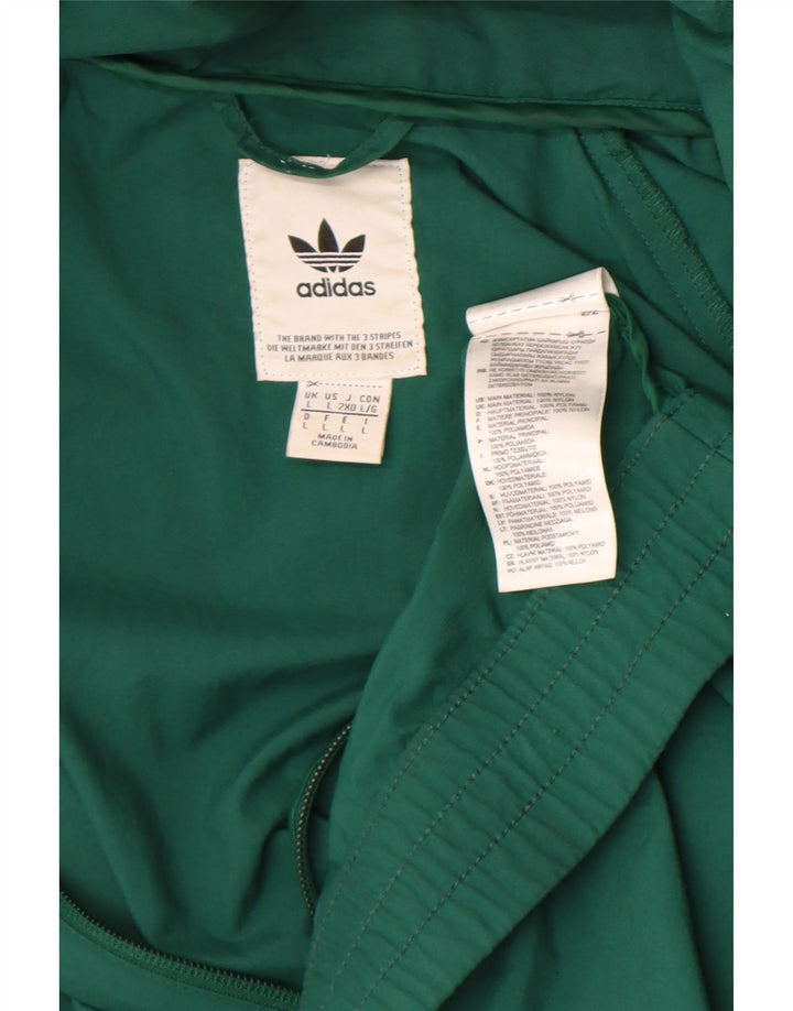 Adidas Veste de survêtement pour homme Large Vert Colorblock Nylon