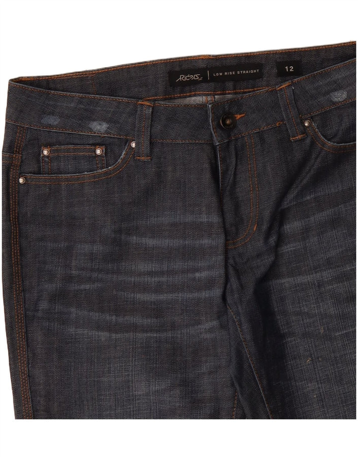 LEE Riders Jean droit taille basse pour femme US 12 Large W34 L33 Bleu marine