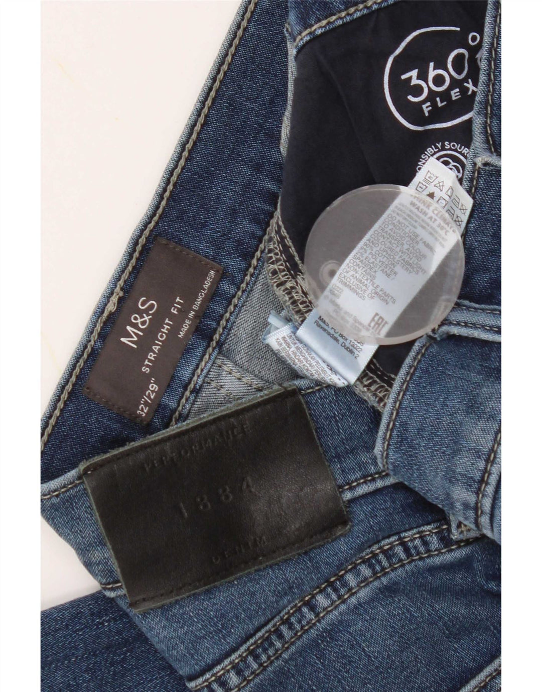 Marks & Spencer Jean droit homme W32 L29 bleu coton