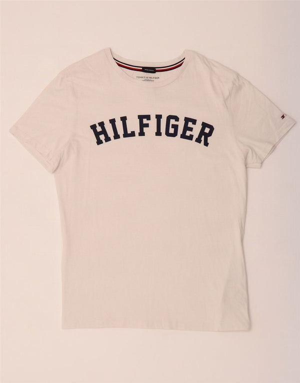 Tommy Hilfiger T-Shirt Graphique Homme Blanc Moyen Coton