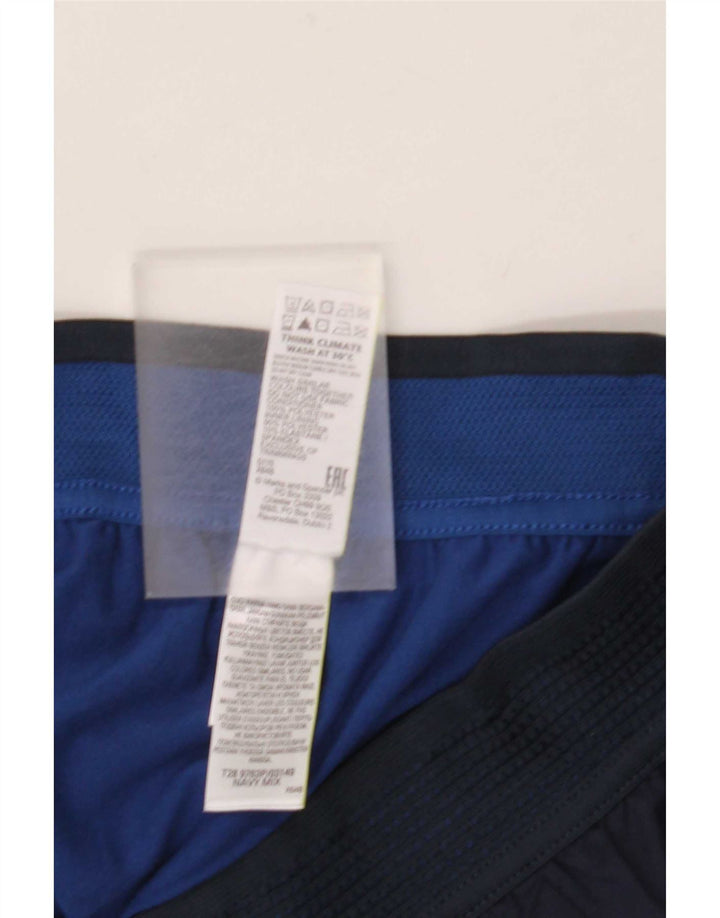 Marks & Spencer Short de sport pour homme en polyester bleu marine Taille L