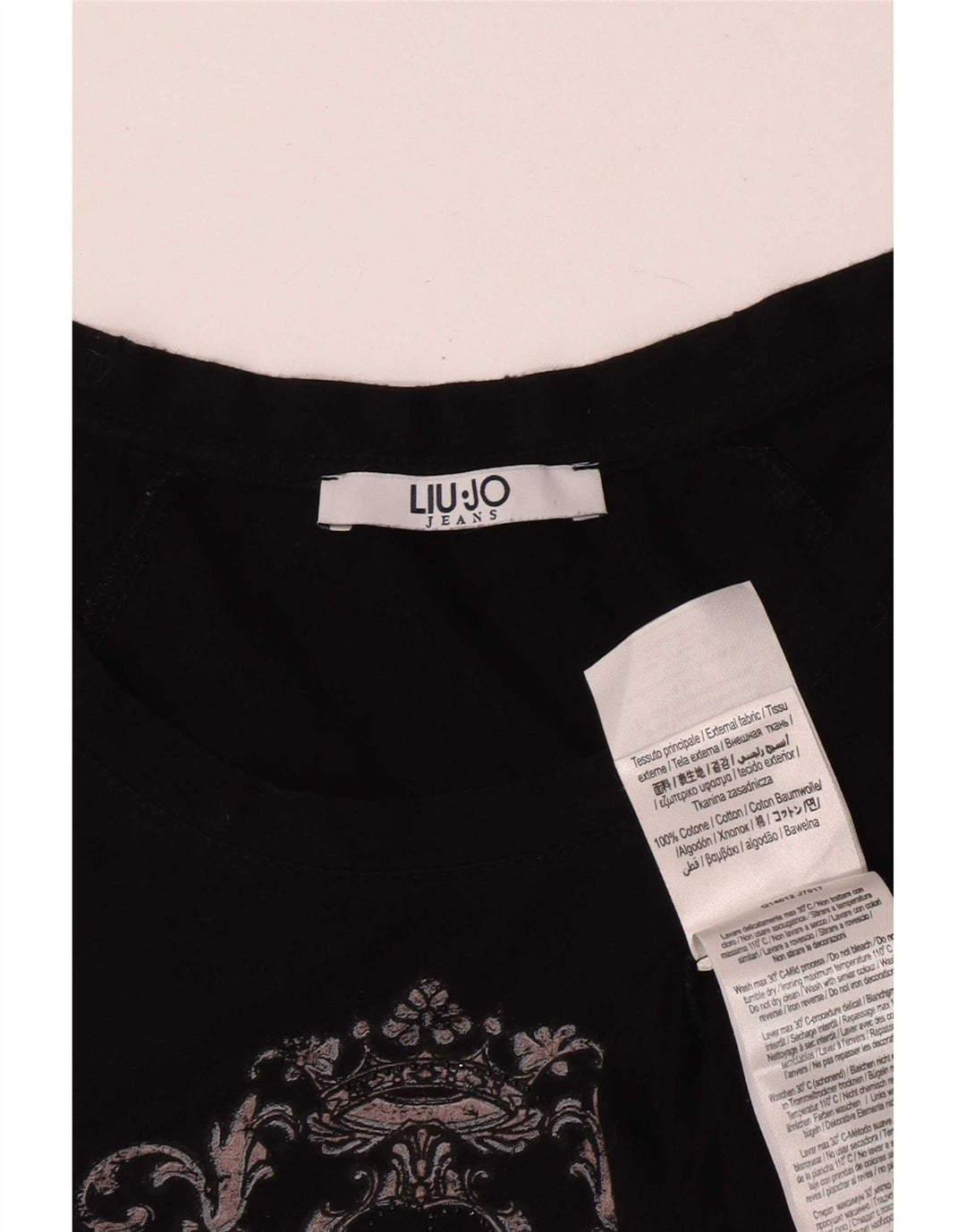 Liu Jo Débardeur graphique pour femme UK 10 Small Noir Coton