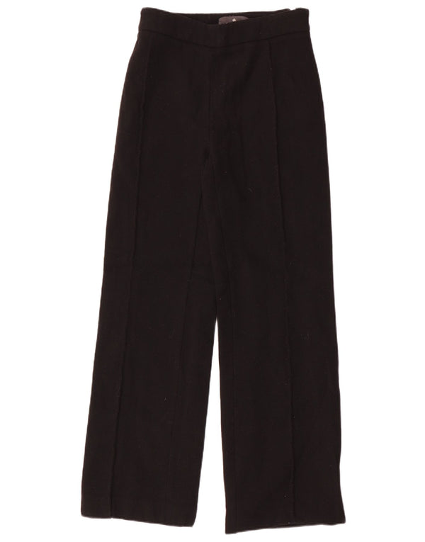 Pantalon décontracté jambe large femme vintage IT 40 Petit W26 L30 Noir