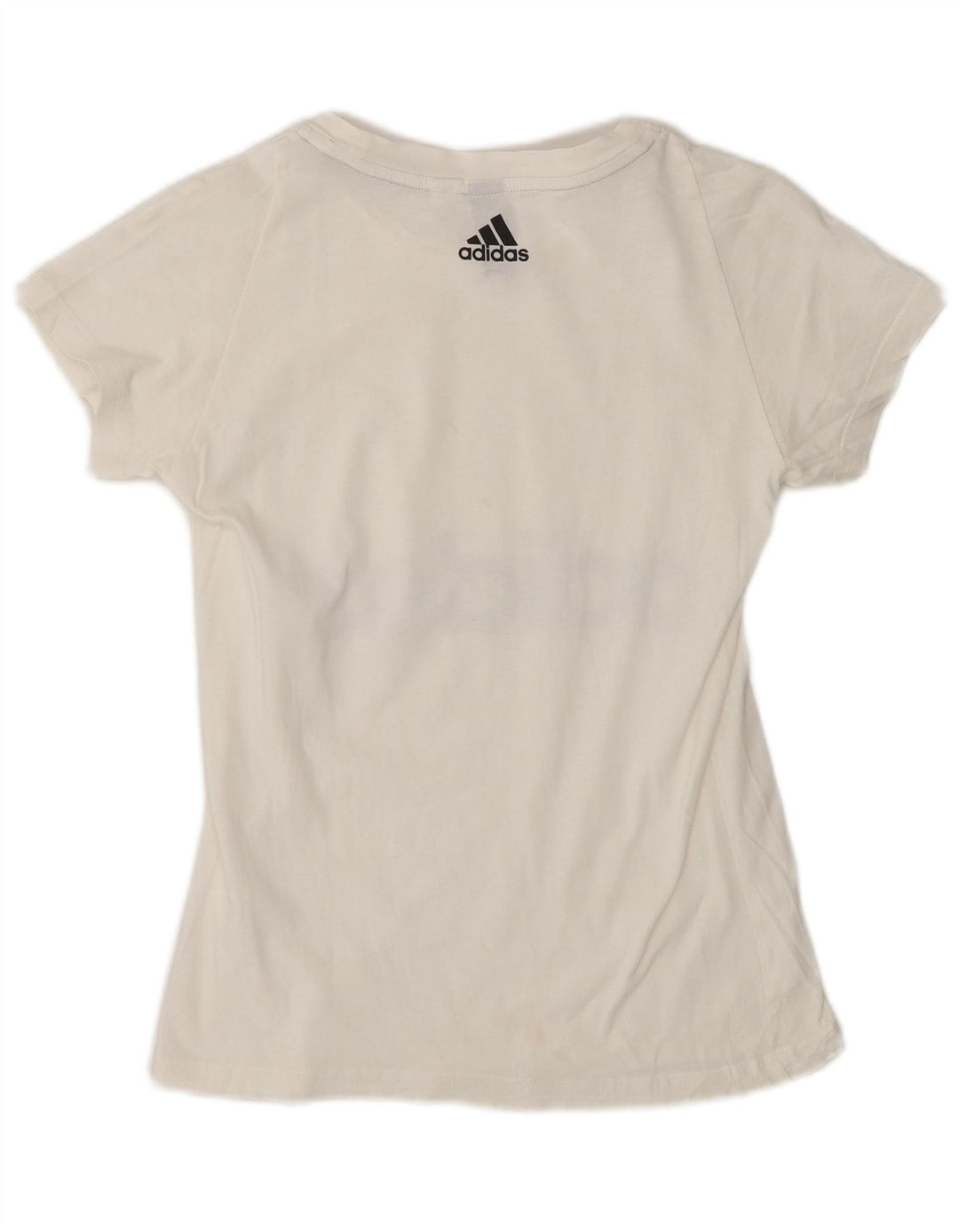Adidas T-shirt graphique pour femme UK 10 Petit Blanc