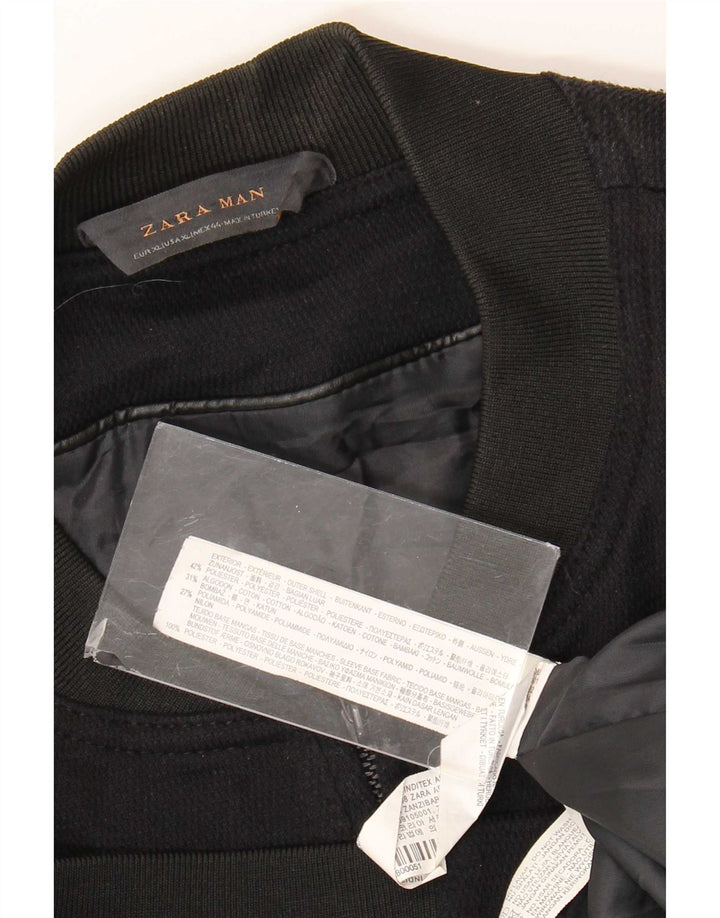 Zara Veste Bomber Homme UK 42 XL Noir Polyester