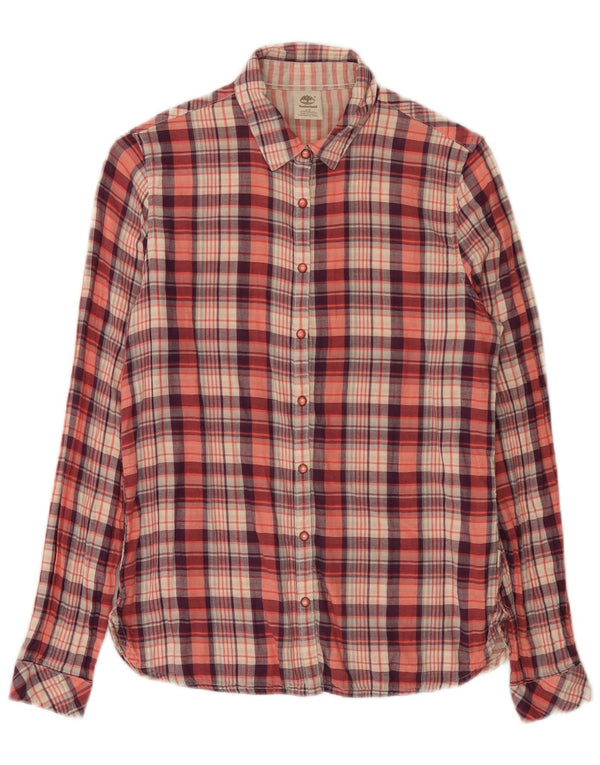 Timberland Chemise Regular Fit pour Femme UK 10 Petit Coton à Carreaux Rouge