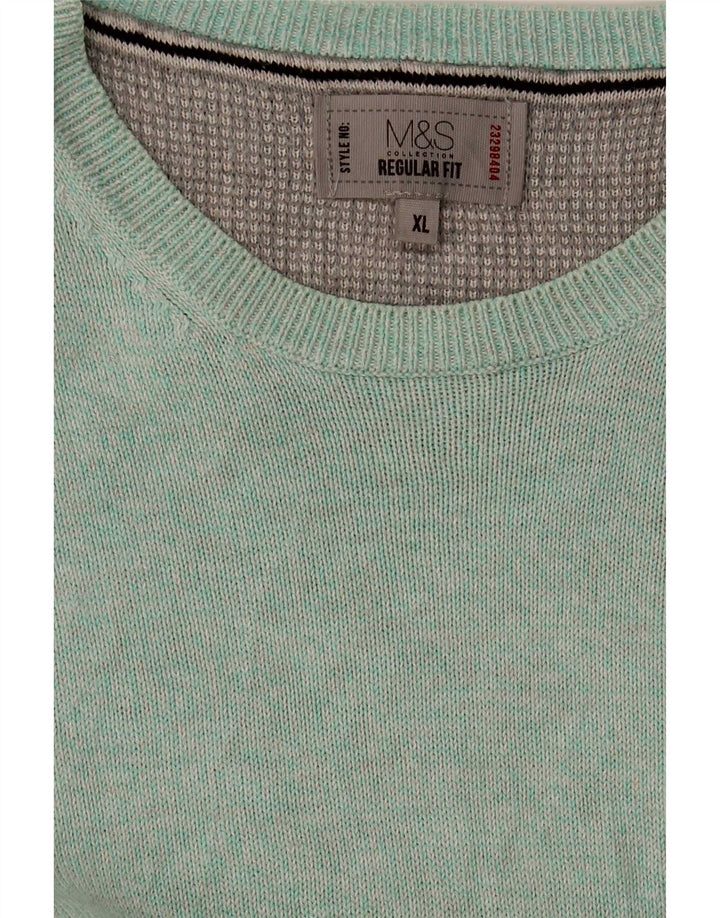 Marks & Spencer Pull à col rond coupe classique pour homme XL Bleu