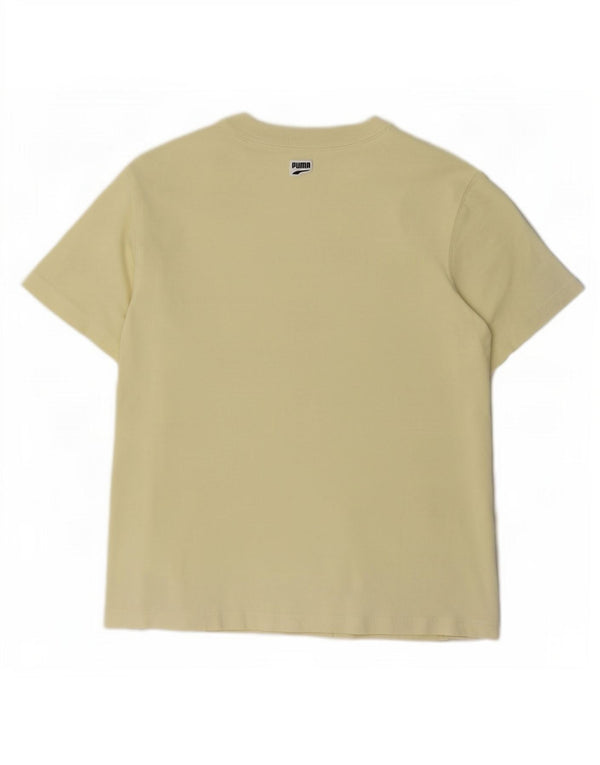 Puma T-shirt graphique pour femme UK 14 Jaune moyen