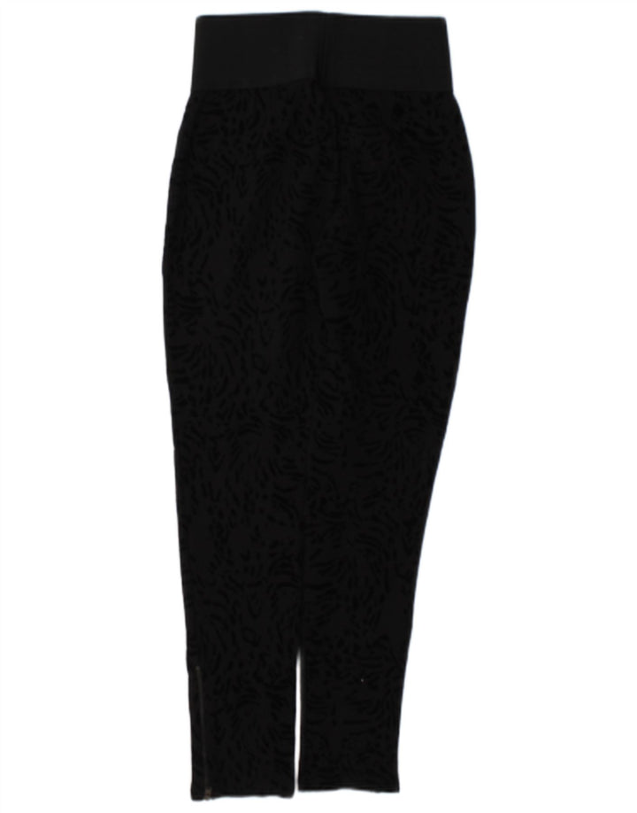 Zara Leggings Femme UK 12 Medium Noir Imprimé Animal
