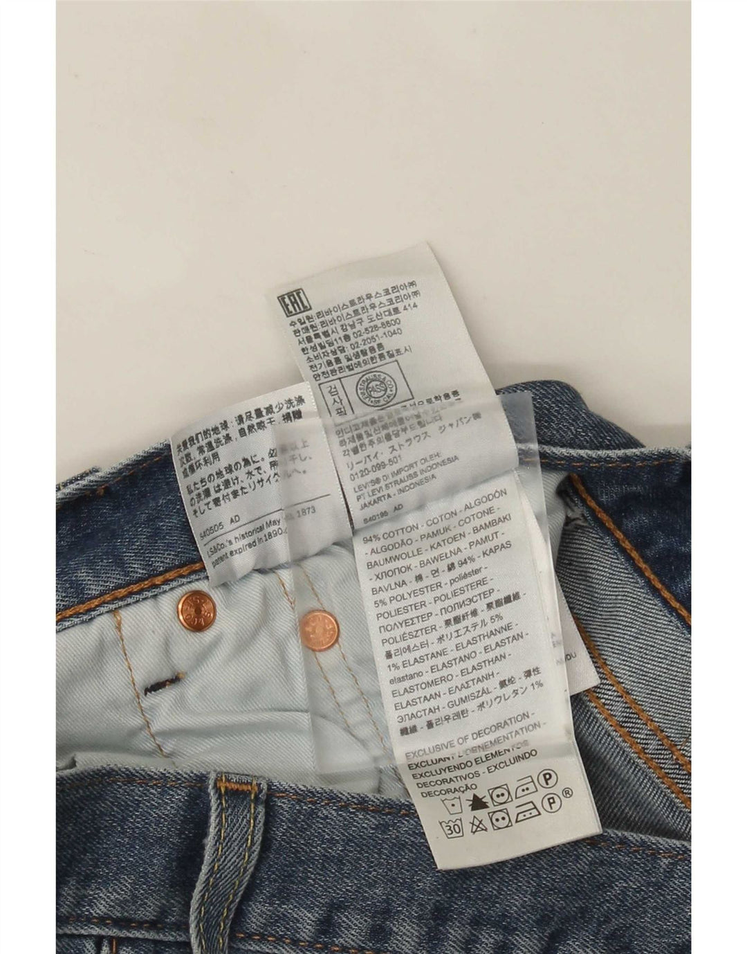Levi's Jean Droit 501 Homme Bleu W33 L32 Coton