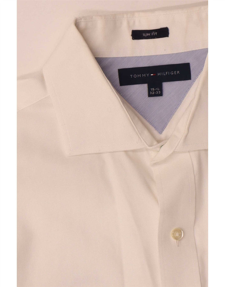 Tommy Hilfiger Chemise slim fit pour homme Taille 15 1/2 Blanc moyen