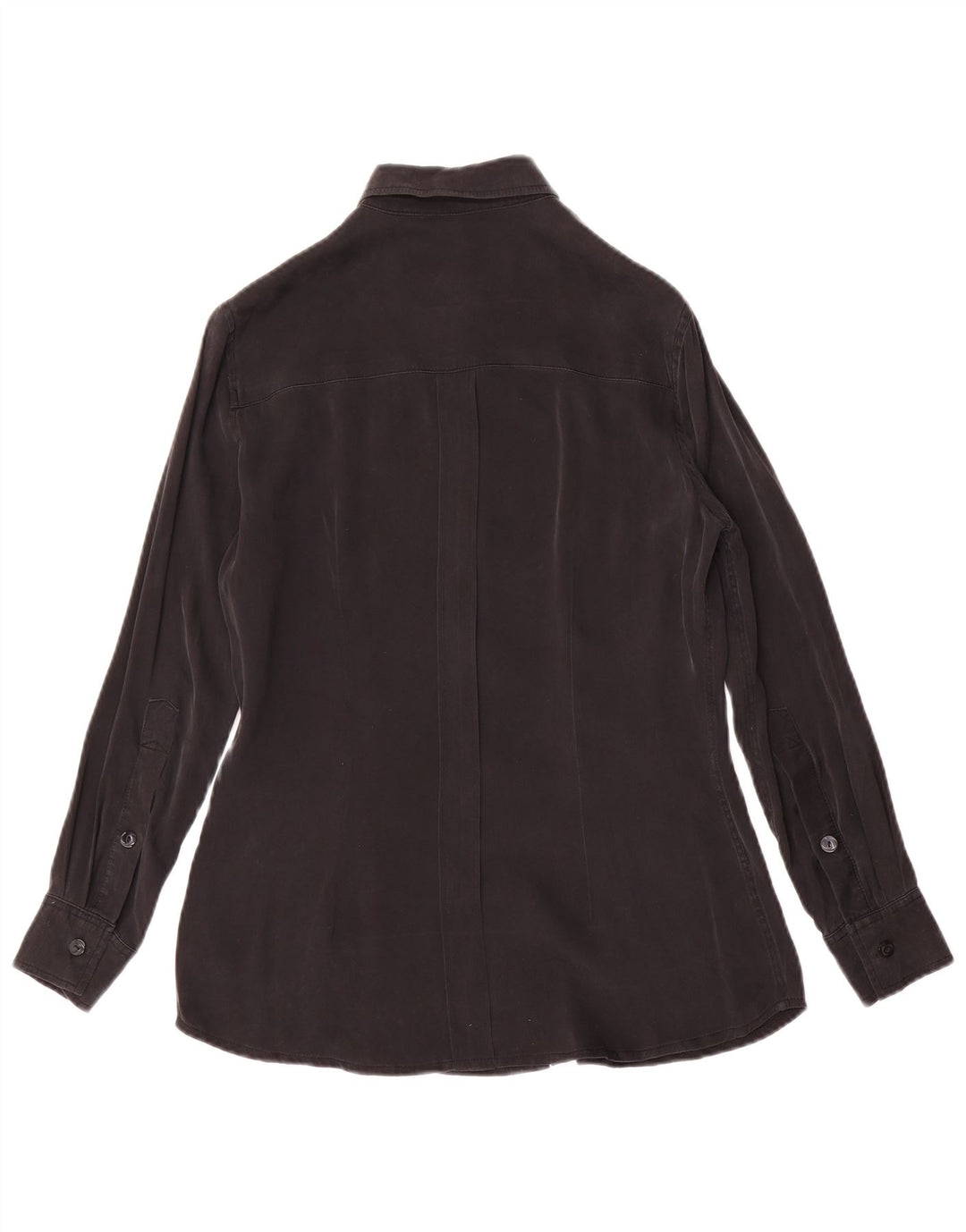 vintage Femme Chemise Blouse UK 12 Moyen Noir