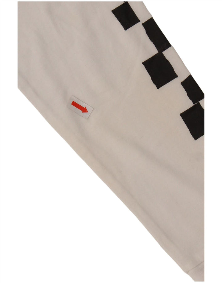 VANS Haut court graphique à manches longues pour femme UK 6 XS Blanc