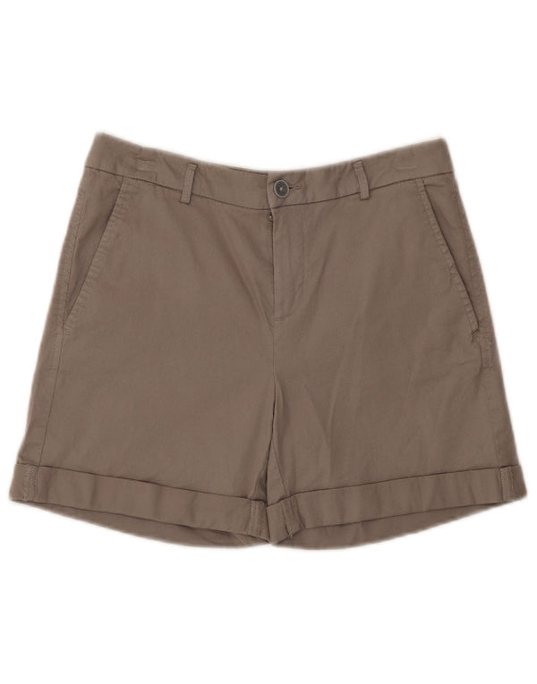Benetton Short Chino Femme UK 8 Small W28 Gris Coton
