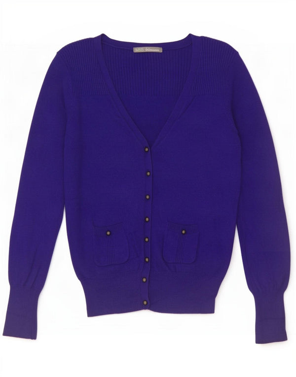 Marks & Spencer Pull cardigan militaire pour femme UK 10 Small Bleu marine