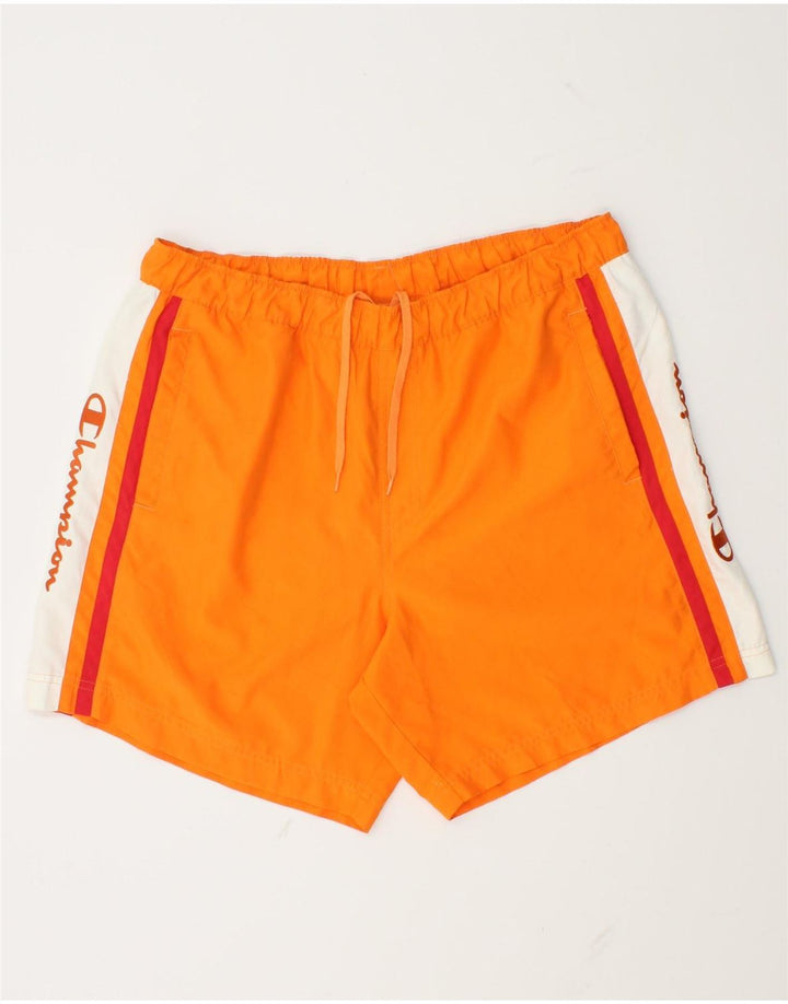 Champion Short de bain graphique pour hommes, grand, en polyester color block orange