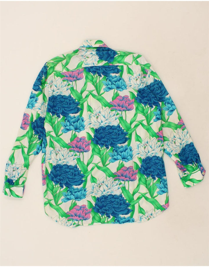 EMMANUEL SHVILI Womens Shirt IT 44 Medium Green Floral Cotton Vintage Emmanuel Shvili and Second-Hand Emmanuel Shvili from Messina Hembry 